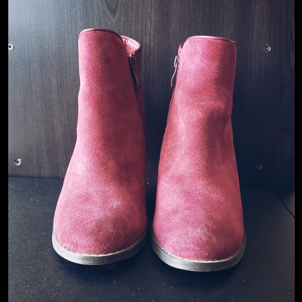 Suede wedge booties